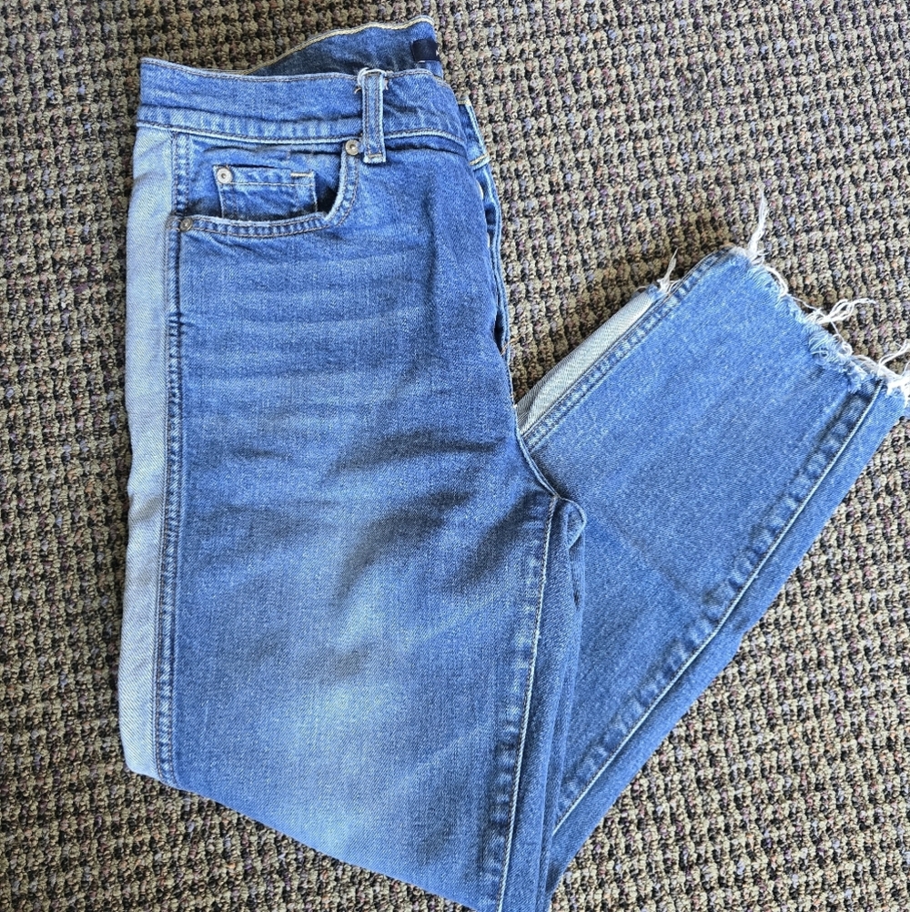 7 For All Mankind Blue Cropped Ankle Jeans - Picture 13 of 13